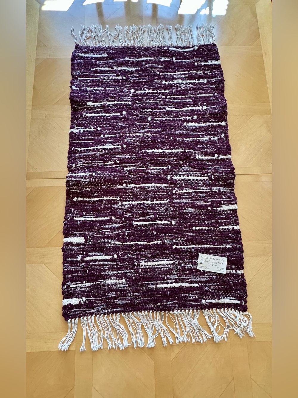 NWT Hand-Weaved Plum Rug 21" x36"